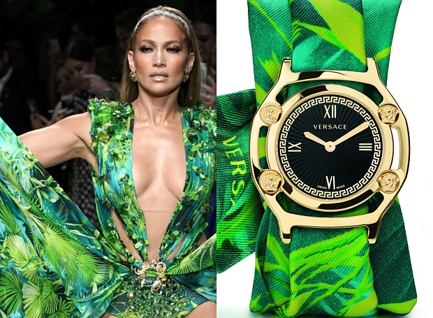В стиле Дженнифер Лопес: Versace выпустили коллекцию часов по мотивам легендарного «тропического» платья 