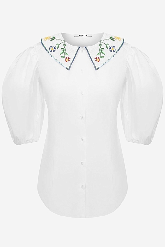 Хлопковая блуза Vivetta, 39 950 рублей, tsum.ru фото № 8