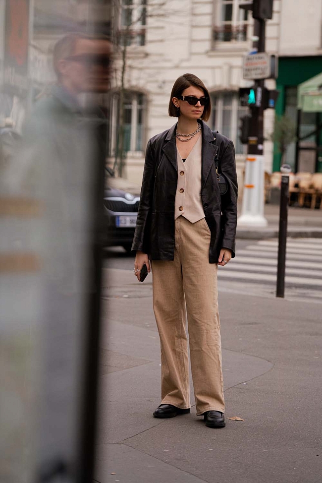 Стритстайл на Неделе моды в Париже фото № 36