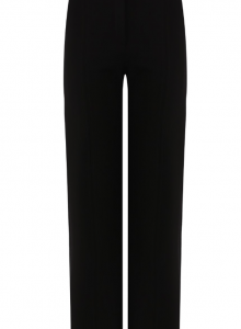 Укороченные черные брюки из мягкой шелковистой вискозы фото № 3