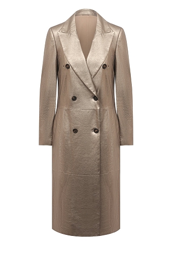 Кожаное двубортное пальто Brunello Cucinelli, 754 000 руб. фото № 11