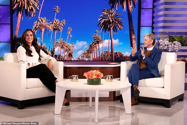 Меган Маркл и Эллен Дедженерес на The Ellen Show фото № 1
