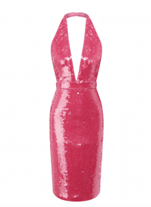 Розовое платье с пайетками фото № 2
