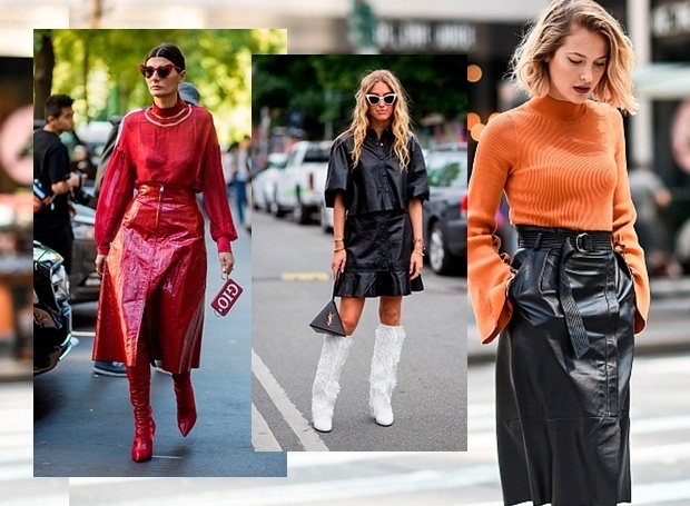 5 стильных идей, с чем носить кожаную юбку этой осенью