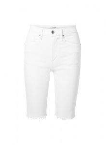 Белые джинсовые шорты-бермуды фото № 1