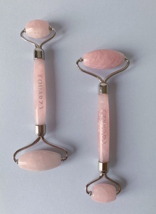 Роллер из розового кварца (серебро) фото № 7