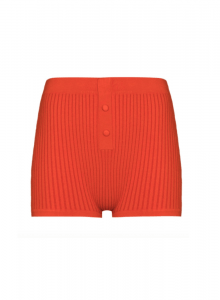 Короткие оранжевые шорты в рубчик фото № 12