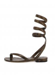 Кожаные сандалии со спиралевидным ремешком фото № 9