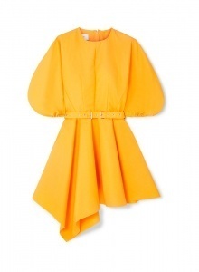Желтое платье с объемными рукавами  фото № 11
