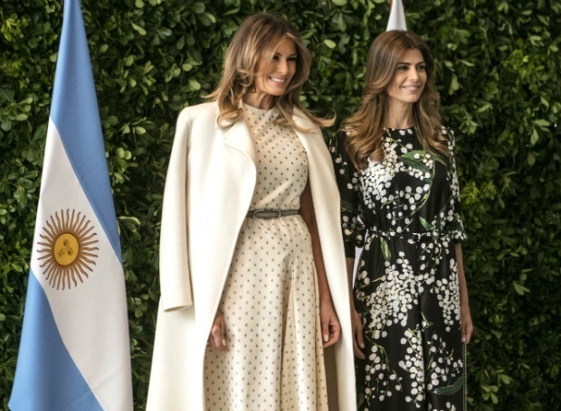 Мелания Трамп в платье Dior на саммите G20 в Аргентине