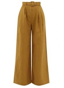 Льняные брюки Wavelength с широкими штанинами фото № 9