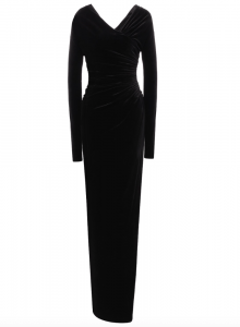Черное бархатное платье с драпировкой фото № 10