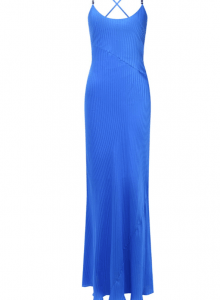 Синее шелковое платье фото № 18