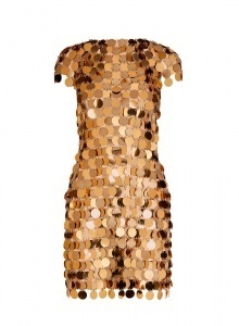 Платье с крупными золотыми пайетками фото № 1