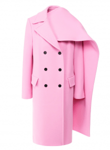 Розовое шерстяное пальто фото № 2