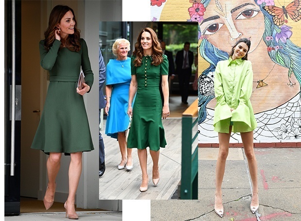 Зеленый — самый модный цвет этого лета (доказывают Кейт Миддлтон и Кендалл Дженнер)