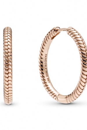Серьги-кольца для подвесок Pandora Moments, покрытие розовым золотом