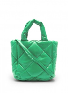 Зеленая стеганая сумка из экокожи фото № 6