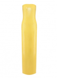 Желтое платье с пайетками фото № 5