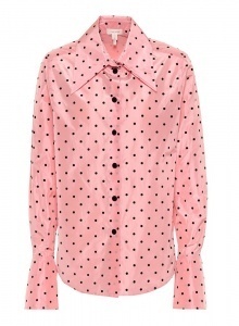 Шелковая блузка в горошек фото № 8