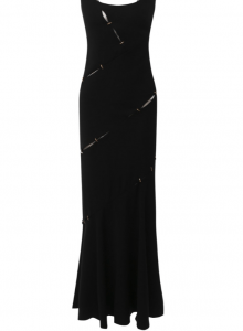 Черное платье с контрастной подкладкой фото № 17