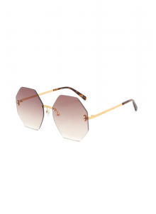 Крупные солнцезащитные очки с розово-бежевым градиентным линзам  фото № 10