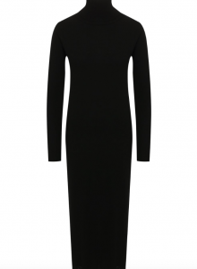 Черное платье из смеси вискозы и шерсти фото № 16