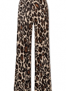 Леопардовые брюки из смеси шелка и джерси фото № 5
