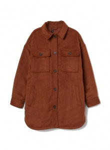Куртка-рубашка терракотового коричневого цвета  фото № 6