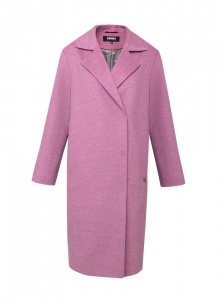 Укороченное пальто цвета лиловый меланж фото № 2