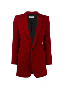 Красный пиджак с одной пуговицей и рукавами три четверти фото № 4