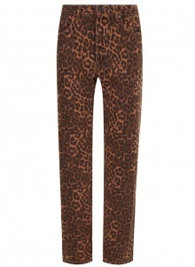 Укороченные джинсы с леопардовым принтом фото № 11