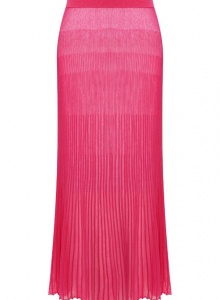 Хлопковая юбка плиссе розового цвета фото № 8