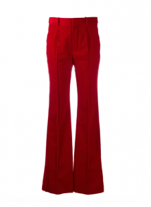 Красные прямые брюки с завышенной талией фото № 5