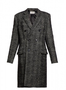 Двубортное шерстяное пальто серого цвета фото № 2