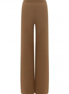 Расклешенные шелковые брюки темно-оливкового оттенка фото № 9