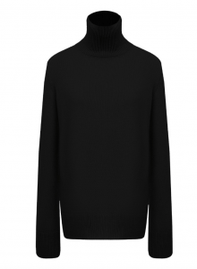 Черный свитер из шерсти и кашемира свободного кроя фото № 12
