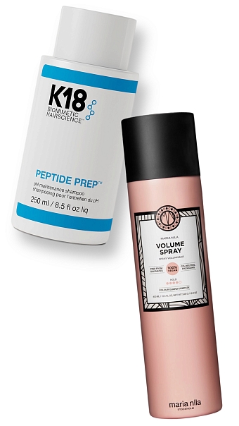 Шампунь для волос Peptide Prep pH Maintenance Shampoo, K18; Спрей для объема волос Volume Spray, Maria Nila фото № 10
