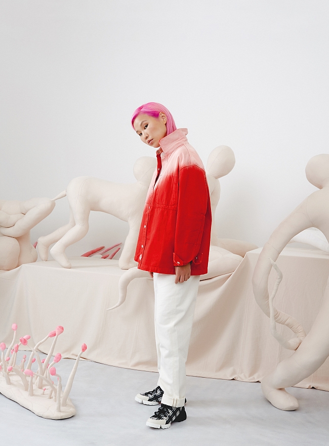 Куртка, «ГР-Униформа» x Diesel Red Tag; джинсы, Erika Cavallini; кроссовки, Dior фото № 1