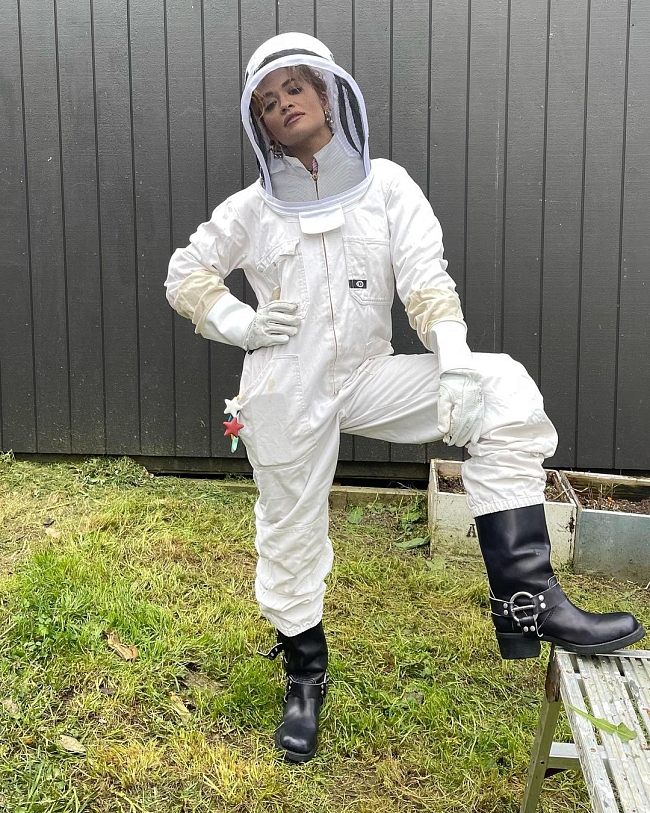 Недавно Рита Ора посетила пчелиную ферму. Фото: @ritaora фото № 1