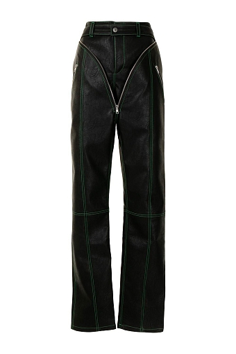 Черные кожаные брюки с декоративной молнией Y/Project, 73 325 руб. фото № 7