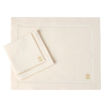 Набор Brunello Cucinelli из сервировочной скатерки и салфетки из льна фото № 8