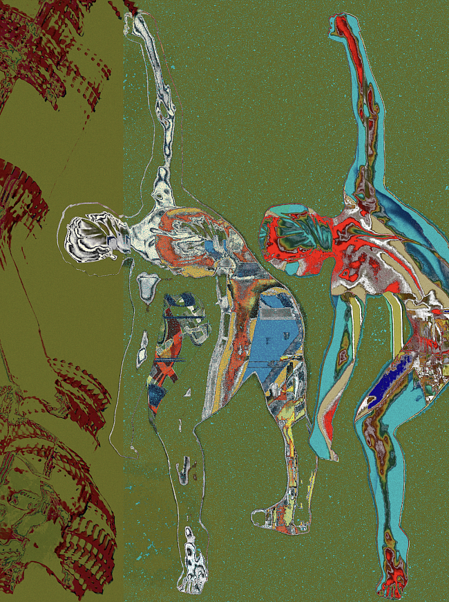 Аналогово-цифровая абстракция. Смешанная техника, 2024 фото № 5