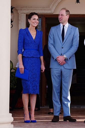 Кейт Миддлтон и принц Уильям во время дипломатического тура по Карибскому морю, март 2022 года фото № 1