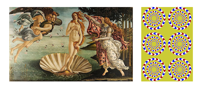 «Рождение Венеры», Сандро Боттичелли, ок. 1485–1486 и оптические иллюзии Акиёси Китаоки, 2025 фото № 4