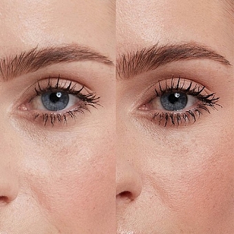 Слева – использован только праймер NYX Professional Makeup On The Rise Primer, справа – праймер и тушь фото № 5