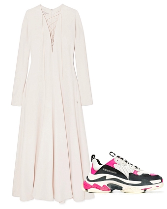 Платье Stella McCartney и кроссовки Balenciaga фото № 8