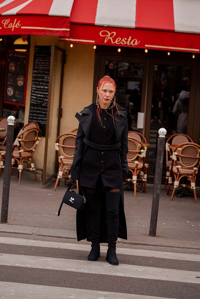 Стритстайл на Неделе моды в Париже фото № 32