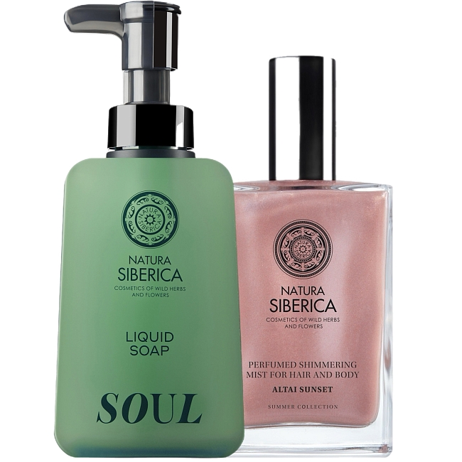 Жидкое мыло для рук Liquid Soap Soul и Увлажняющий парфюмированный лист для волос и тела Pink Shimmer, NATURA SIBERICA фото № 24