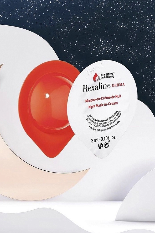 Ночная крем-маска для чувствительной кожи лица Rexaline Derma Night Mask-in-Cream (фото: @rexaline.russia) фото № 3